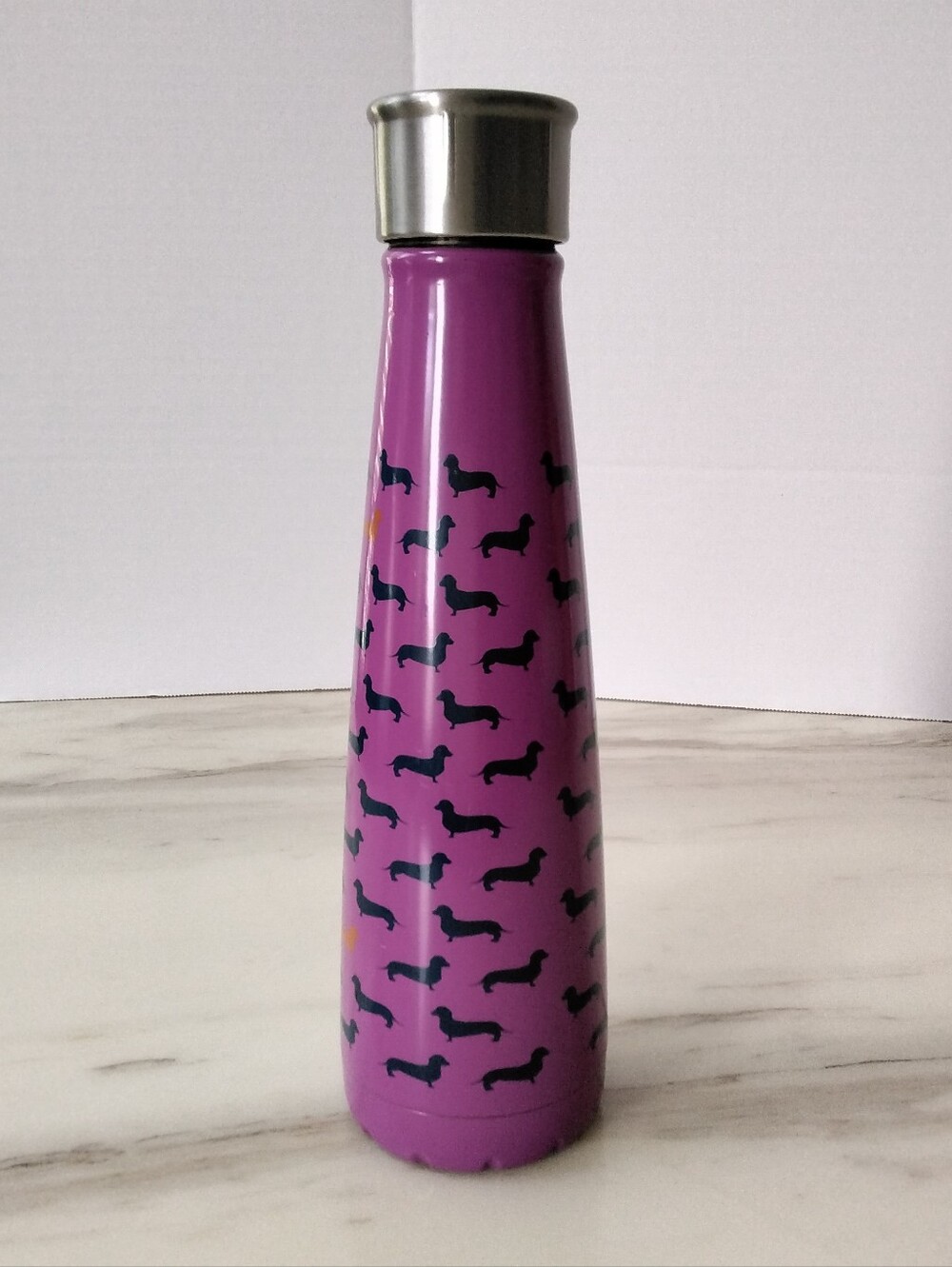 Sip by S'Well Purple Dachshund Insulated Stainless Steel 15 oz. Water Bottle
